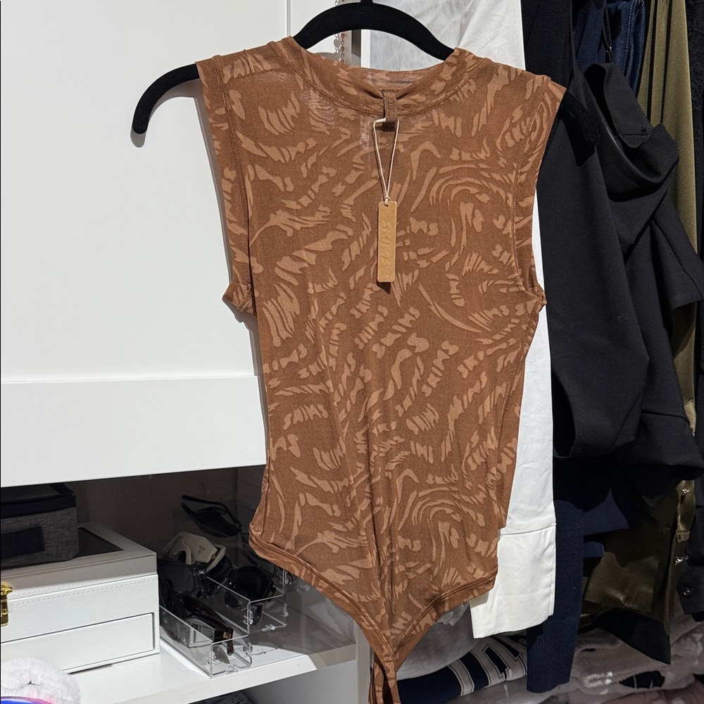 SKIMS Brown Patterned Bodysuit